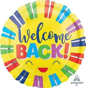 Amscan_OO Balloon - Foil Welcome Back Colourful Stripes Foil Balloon 45cm Each