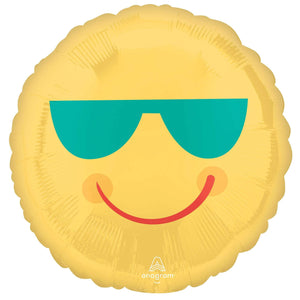 Amscan_OO Balloon - Foil Yellow Smiley Face & Sunglasses Foil Balloon 45cm Each