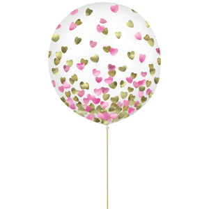 Balloon - Latex Confetti Hearts Latex Balloons 60cm 2pk