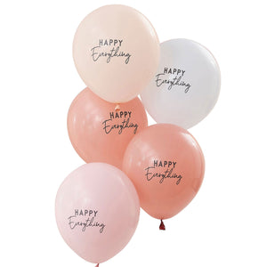 Balloon - Latex Happy Everything Muted Pastels Balloon 5pk