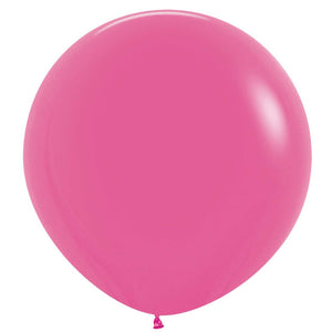 Amscan_OO Balloon - Plain Latex Bright Pink Black Latex Balloons 60cm 3pk