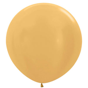 Amscan_OO Balloon - Plain Latex Gold Black Latex Balloons 60cm 3pk