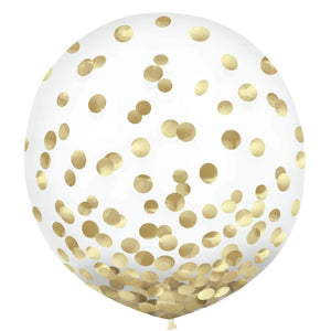 Amscan_OO Balloon - Plain Latex Gold Confetti Latex Balloon 60cm 2pk