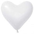 Hearts Fashion White Latex Balloons 28cm 12pk