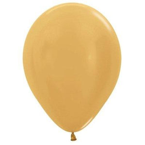 Amscan_OO Balloon - Plain Latex Metallic Gold Latex Balloons 30cm 25pk