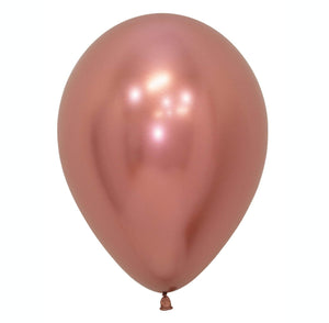 Amscan_OO Balloon - Plain Latex Metallic Reflex Rose Gold Latex Balloons 30cm 50pk
