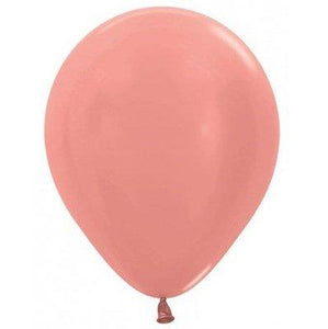 Amscan_OO Balloon - Plain Latex Metallic Rose Gold Latex Balloons 30cm 100pk