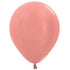 Metallic Rose Gold Latex Balloons 30cm 25pk