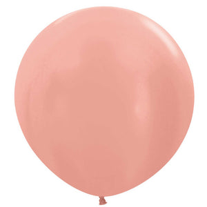 Amscan_OO Balloon - Plain Latex Metallic Rose Gold Latex Balloons 60cm 3pk