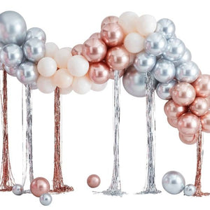 Balloon - Plain Latex Mix It Up mixed Metallic Balloon Arch With Fringe Curtain