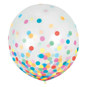 Amscan_OO Balloon - Plain Latex Multi-Coloured Confetti Latex Balloons 60cm 2pk