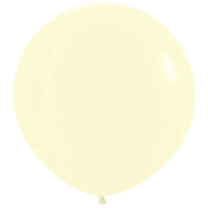 Amscan_OO Balloon - Plain Latex Pastel Matte Yellow Latex Balloons 60cm 3pk