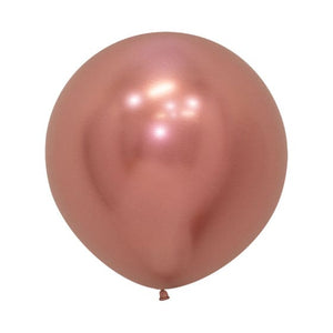 Balloon - Plain Latex Rose Gold Metallic Reflex Latex Balloons 60cm 3pk