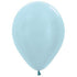 Satin Pearl Blue Latex Balloons 30cm 100pk