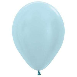 Amscan_OO Balloon - Plain Latex Satin Pearl Blue Latex Balloons 30cm 25pk