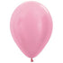 Satin Pearl Pink Latex Balloons 30cm 100pk