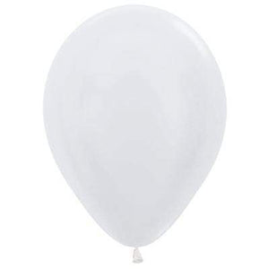 Amscan_OO Balloon - Plain Latex Satin White Latex Balloons 30cm 100pk