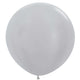 Amscan_OO Balloon - Plain Latex Silver Lavender Latex Balloons 60cm 3pk