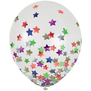 Amscan_OO Balloon - Plain Latex Stars Confetti Latex Balloon 30cm 6pk