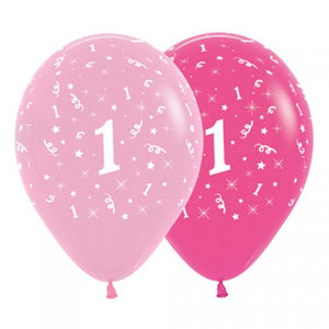 Amscan_OO Balloon - Printed Latex Age 1 Fashion Pink Assorted Latex Balloon 30cm 6pk