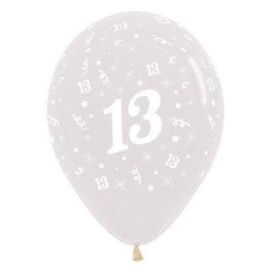 Amscan_OO Balloon - Printed Latex Age 13 Crystal Clear Latex Balloons 30cm 25pk