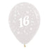 Age 16 Crystal Clear Latex Balloon 30cm 25pk