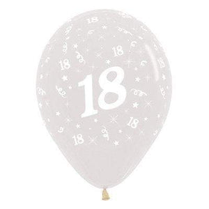 Amscan_OO Balloon - Printed Latex Age 18 Crystal Clear Latex Balloon 30cm 25pk