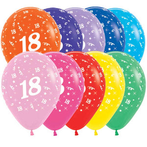 Amscan_OO Balloon - Printed Latex Age 18 Fashion Assorted Latex Balloon 30cm 25pk