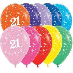 Amscan_OO Balloon - Printed Latex Age 21 Fashion Assorted Latex Balloon 30cm 25pk