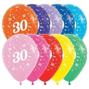 Amscan_OO Balloon - Printed Latex Age 30 Fashion Assorted Latex Balloon 30cm 25pk