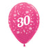 Age 30 Metallic Fuchsia Latex Balloon 30cm 6pk