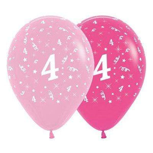 Amscan_OO Balloon - Printed Latex Age 4 Fashion Pink Assorted Latex Balloons 30cm 6pk