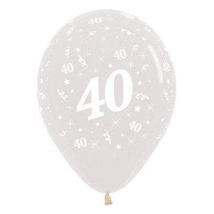 Amscan_OO Balloon - Printed Latex Age 40 Crystal Clear Latex Balloon 30cm 25pk