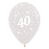 Age 40 Crystal Clear Latex Balloon 30cm 25pk