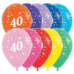 Amscan_OO Balloon - Printed Latex Age 40 Fashion Assorted Latex Balloon 30cm 25pk