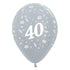 Age 40 Satin Pearl Silver Latex Balloon 30cm 25pk