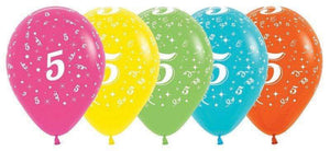 Amscan_OO Balloon - Printed Latex Age 5 Tropical Assorted Latex Balloons 30cm 25pk