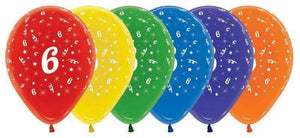 Amscan_OO Balloon - Printed Latex Age 6 Crystal Assorted Latex Balloons 30cm 25pk