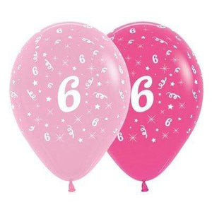 Amscan_OO Balloon - Printed Latex Age 6 Fashion Pink Assorted Latex Balloons 30cm 6pk