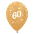 Age 60 Metallic Gold Latex Balloon 30cm 6pk