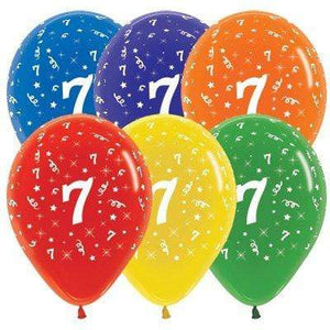 Amscan_OO Balloon - Printed Latex Age 7 Crystal Assorted Latex Balloons 30cm 25pk