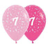 Age 7 Fashion Pink Assorted Latex Balloons 30cm 6pk