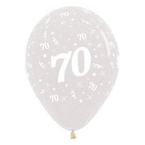 Amscan_OO Balloon - Printed Latex Age 70 Crystal Clear Latex Balloon 30cm 25pk