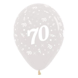 Amscan_OO Balloon - Printed Latex Age 70 Crystal Clear Latex Balloon 30cm 6pk