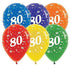 Age 80 Crystal Assorted Latex Balloon 30cm 25pk