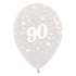Age 90 Crystal Clear Latex Balloon 30cm 25pk