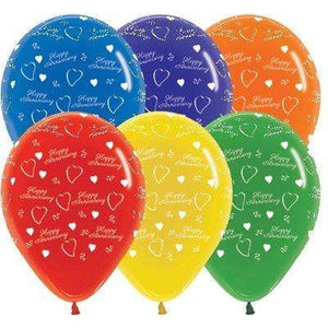 Amscan_OO Balloon - Printed Latex Anniversary Crystal Assorted Latex Balloons 30cm 25pk