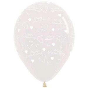 Amscan_OO Balloon - Printed Latex Anniversary Crystal Clear Latex Balloons 30cm 6pk