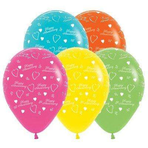 Amscan_OO Balloon - Printed Latex Anniversary Tropical Assorted Latex Balloons 30cm 25pk