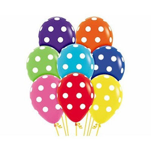 Amscan_OO Balloon - Printed Latex Assorted Polka Dots Latex Balloons 30cm 12pk